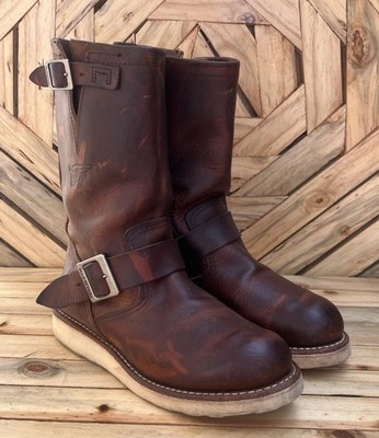 Red Wing #2971 Engineer Copper Rough&Tough Brown Leather Boot Sz US 5 D