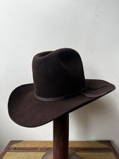 VTG Resistol Brown Chocolate Youth Western Cowboy Hat Sz 6 1/4