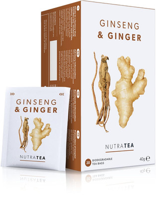 Nutra Tea Ginger Ginseng Herbal Tea Blend, 20 Bags