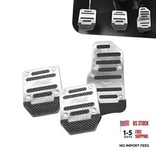 Car Pedal Pads, Non-slip Thickened Covers for Brake Throttle 3 PCS Silver