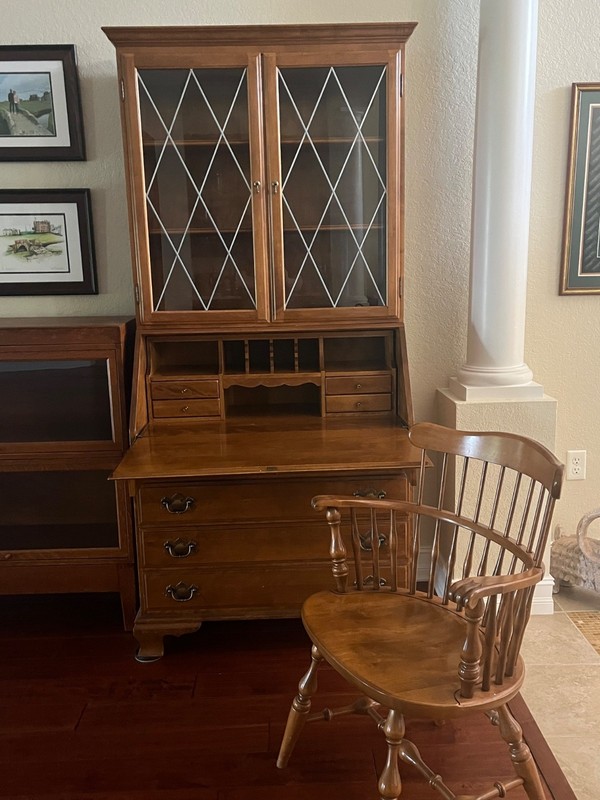 Ethan Allen Heirloom Collection Secretary Desk, Top and Chair