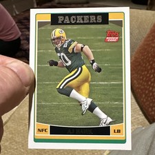 2006 Topps # 360 AJ Hawk Rookie Card Green Bay Packers Football. rookie card picture