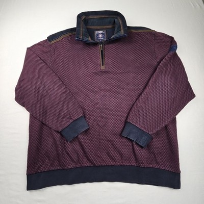 Blue Green Vintage Heritage Yachting Men s 1/4 Zip Mock Neck Textured Sweater S1