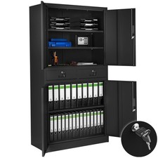 Image of Filing Cabinet Home Office Archive Drawers Lockable Steel Storage Cupboard