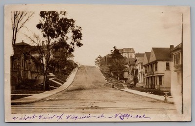 Vallejo CA photo Virginia Street dirt road 1890's Many Extinct Homes ''3.5X5.75''