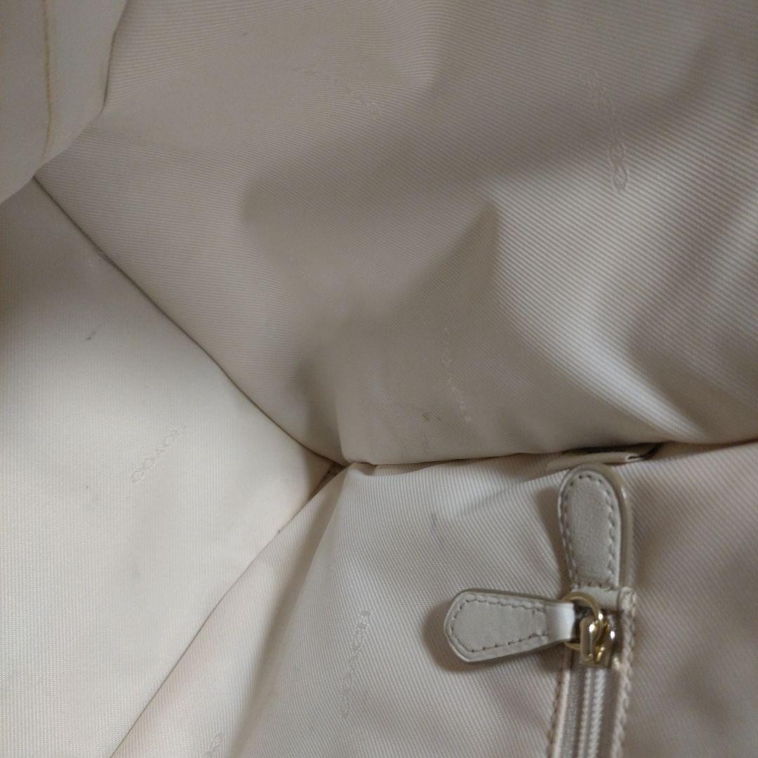 COACH 2 way Handbag Python Embossed White Leather… - image 4