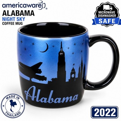 Americaware Alabama Night Sky Coffee Mug Black Blue Skyline 2022 Ceramic...