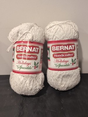 Bernat Handicrafter Holidays White Metallic 9.8 Oz 470 Yds Lot Of 2 