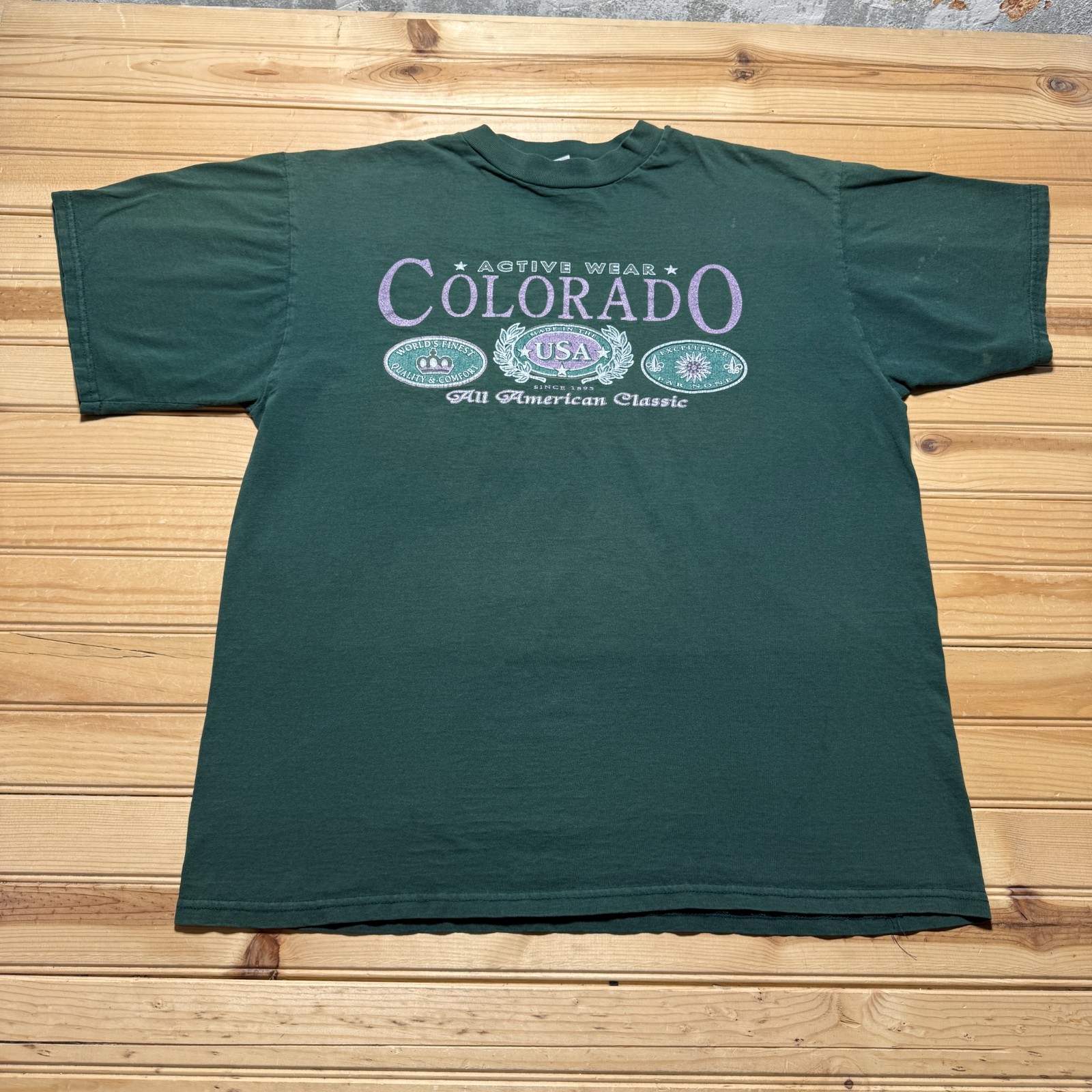 Vintage 90s Colorado Activewear All American Classic USA Graphic T-Shirt - XL