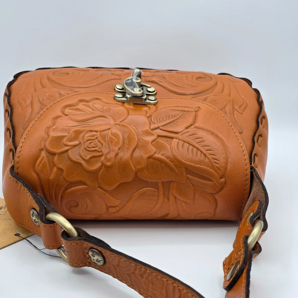 Bolso de Hombro Patricia Nash Micaela Rosa Cuero Tooled Amarillo Sol con Cubierta Antipolvo Foto 4 de 4