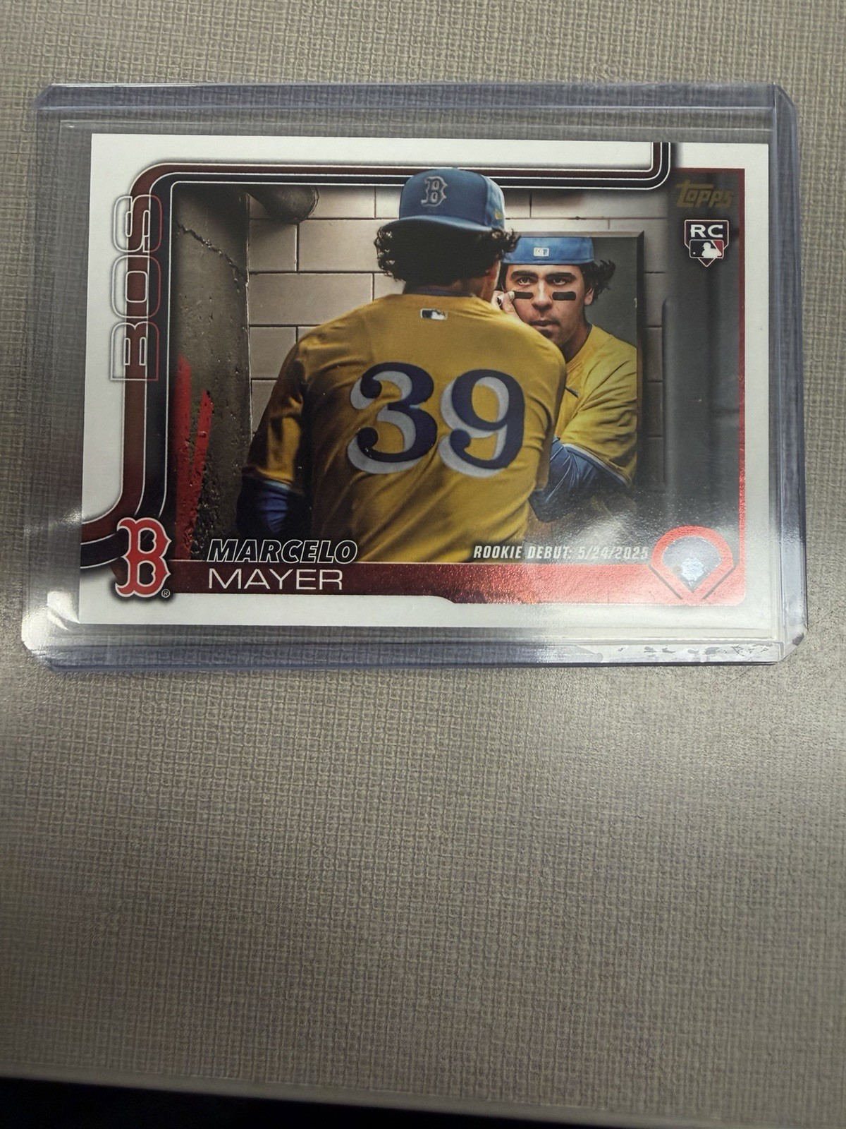 2025 Topps Update Marcelo Mayer RC #US276 Golden Mirror Variation SP Red Sox HIT