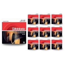 D'Addario EJ12 8020 Bronze Medium Acoustic Guitar Strings 10 Pack