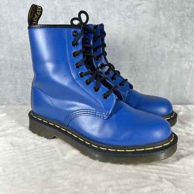 Dr. Martens 1460 Woman's Size 7 Smooth Blue Leather Lace Up Boots