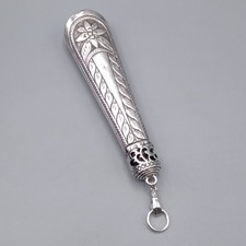 X-Large Antique Mid Century Sterling Silver  Keychain / Keyring  -Malaysia  (R8)