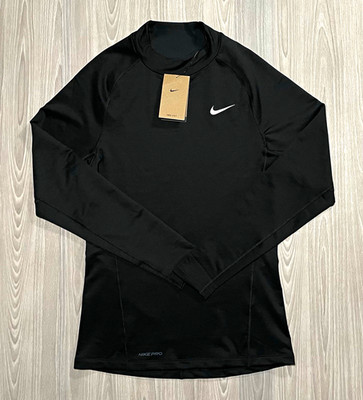 Nike Pro Dri-FIT Mock-Neck Long Sleeve Training Top Black Mens Small DH4806-010