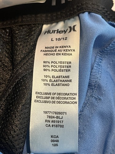 Hurley Hybrid Shorts Youth Size L 10/12 Blue Unlined Board Shorts Pockets NWT - Picture 6 of 7