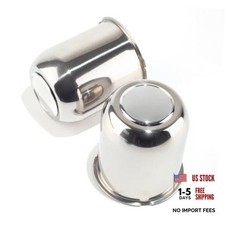 2Pcs 3.74" Stainless Trailer Wheel Center Caps, 4.33" H 3.74" Hub 4.33"H Chrome