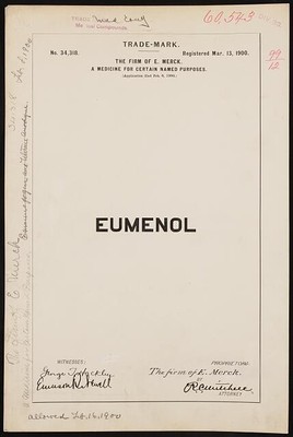 The Firm of E. Merck for Eumenol brand A Medicine for Certain Named Purposes