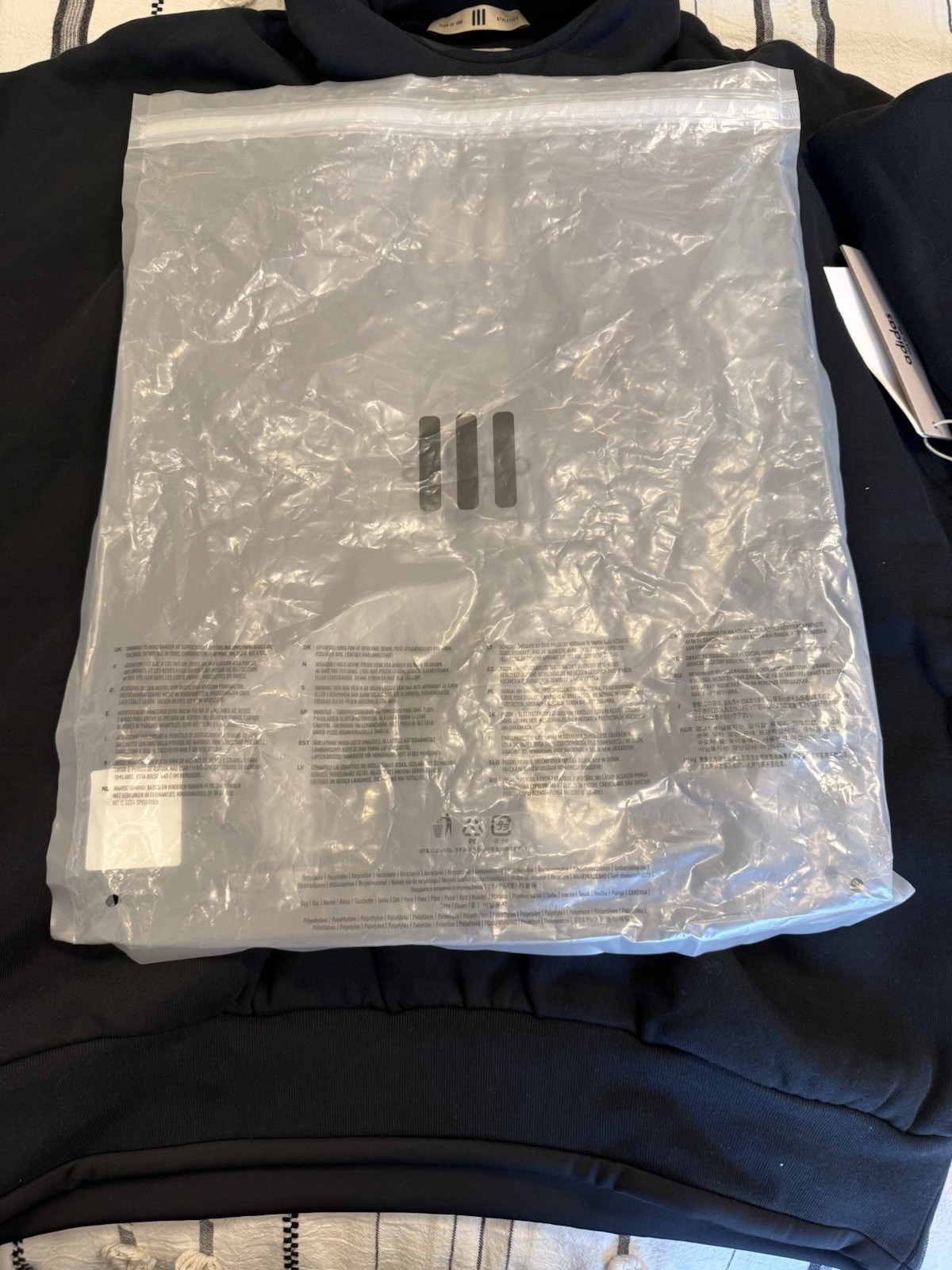 adidas Fear of God Athletics Fleece Hooded Logo Black Pullover Hoodie Men's M thumbnail 10