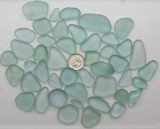 GENUINE BEACH SEA GLASS AQUA LOT SURF TUMBLED RARE