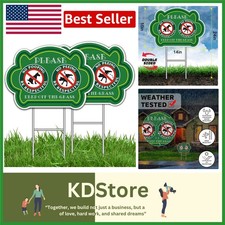 No Pet Pooping  Peeing Yard Signs - Double Sided, Waterproof, 2-Pack