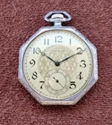 Running 1928 Waltham art-deco octogon antique pocket watch 12s 17j