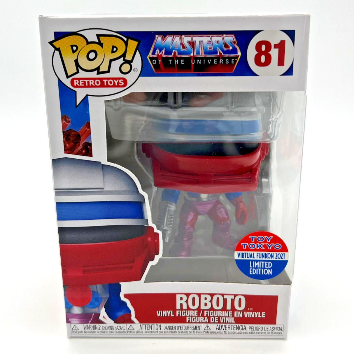 Funko Pop! Motu Roboto #81 Toy Tokyo Virtual Funkon Exclusive W/Box Protector