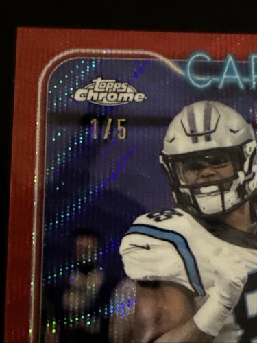 2024 Topps Chrome Red Rookie Autographs Ja'Tavion Sanders #RA-JSA Numbered 1/5 - Picture 2 of 10