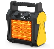 1500W Outdoor Patio Heater – Portable Electric Space Heater with Safety, Yellow