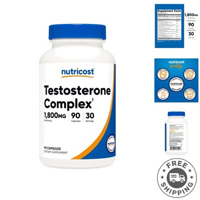Testosterone Booster Supplement - 1800mg Complex, 30 Servings of 90 Capsules