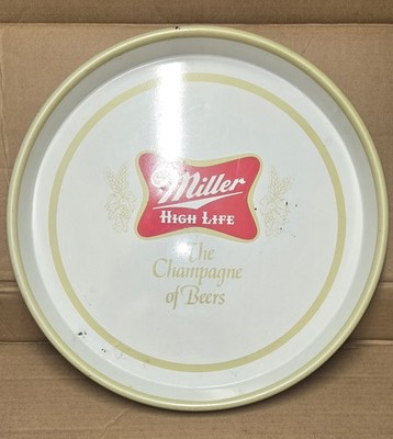 Vintage 1960s Miller High Life Champagne of Beer Serving Tray 13'' NICE
