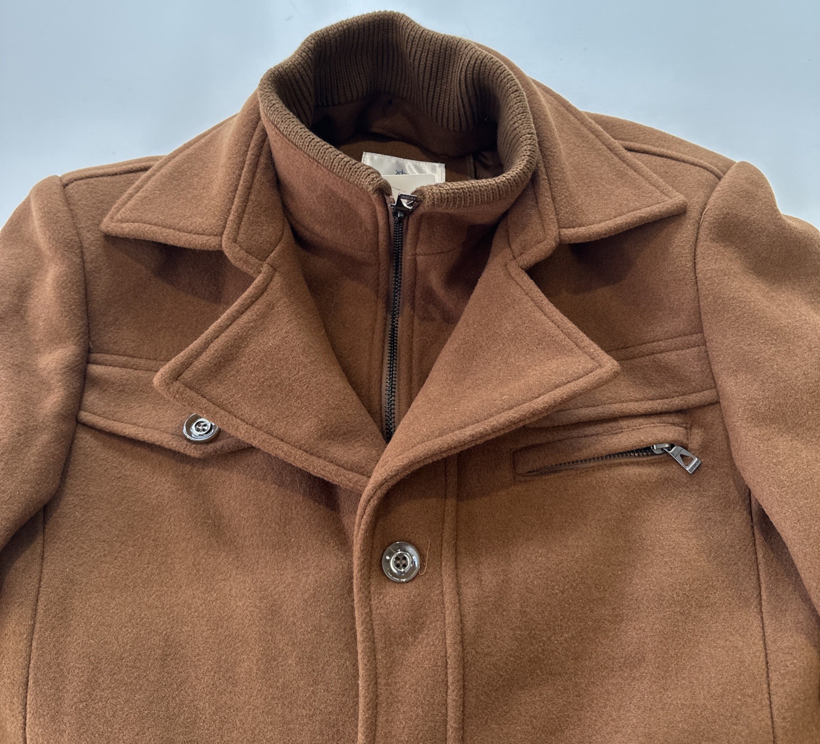 NewPort Men's coat with removable Chest vest inside Size M Light Brown