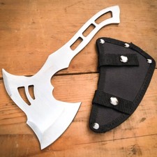 10" Full Tang Stainless Steel Tomahawk Throwing Axe Hatchet Hiking Camping Knife