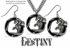 LOT DE BOUCLES D'OREILLES COLLIER DRAGON AILÉ DINOSAURE chaîne en acier inoxydable bijoux CHAUD !