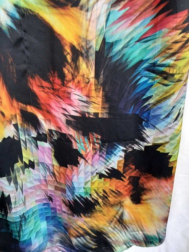 Maxi abito smanicato Ted Baker taglia 2 (UK 10) nero tuta multi stampa alto - Foto 3 di 10