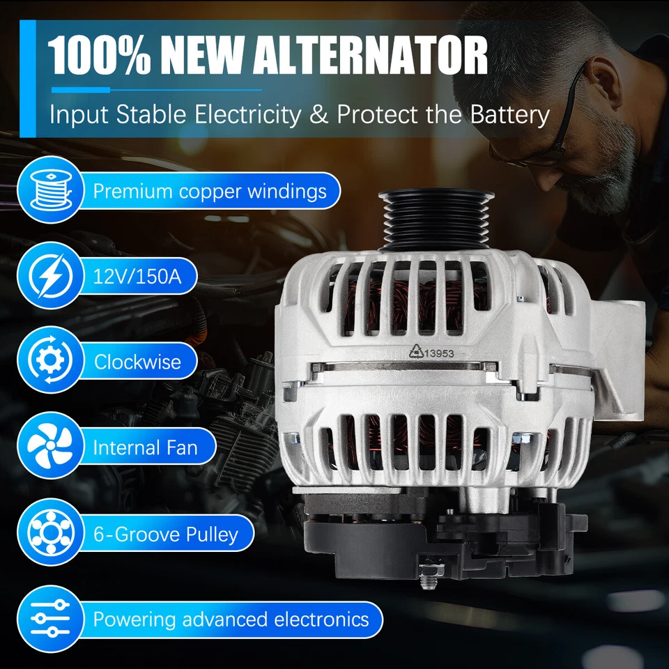 New Replacement Alternator for Mercedes Benz CL500 E320 G500 S430 - Imagem 3 de 4