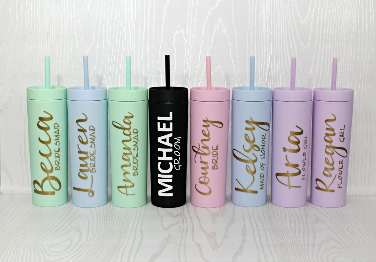 Bridal Party Tumbler - Custom Tumbler with Straw - Personalized Bridal Party