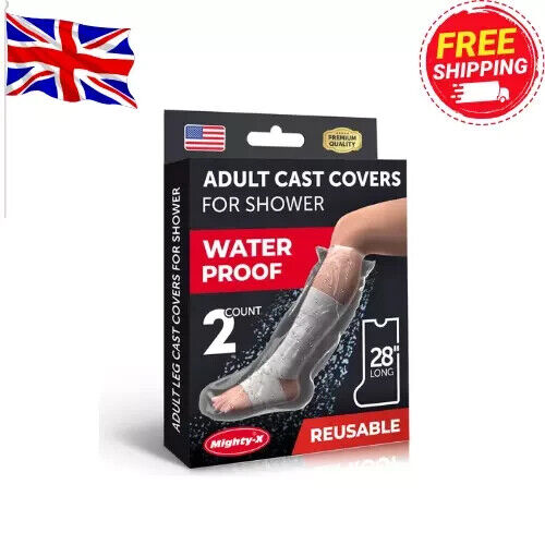 100% Waterproof Leg Cover Shower 2-Pack Reusable Cast Protectors Leg Ankle Foot - Picture 1 of 9