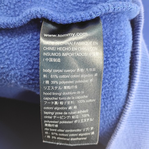 Tommy Hilfiger Hoodie Men XXL Blue Hoodie With Logos - Picture 12 of 13