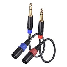 1/4 Inch TRS to XLR Male Patch Cables 3.3ft 22AWG Microphone Cables Nylon Bra...