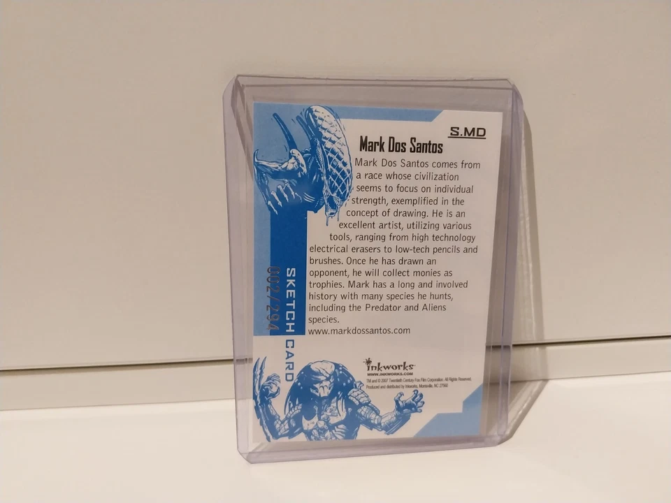 ALIEN VS PREDATOR - REQUIEM - S.MD - MARK DOS SANTOS (SKETCH CARD) 002/294 - Image 2 of 2