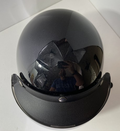 Daytona Cruiser DOT Motorcycle Helmet Flip Up Face Shield Retro Black Fleck Smal - Picture 6 of 12