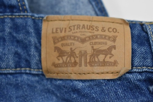 Levis Big Girls Blue Cuffed Cotton Denim Jean Overalls Jumpsuit Short Tall 12R - Picture 8 of 10