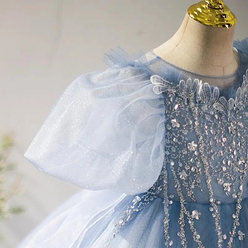 Sequined Exquisite Girls Dresses Ball Gown Princess Vestidos Kid Birthday Dress - Picture 2 of 14