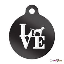 Love Coonhound Engraved Keychain Round Tag w/tab park coon hound Many Colors
