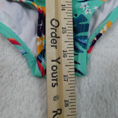 Kanu Surf Swimsuit Girls 5 Sea Green Floral One Piece Halter Brooke 7554 - Picture 8 of 12