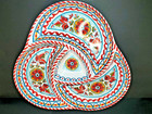 Rachel Roy Melamine Spanish Tile Medallion Divided Appetizer Fruit Vegie Tray