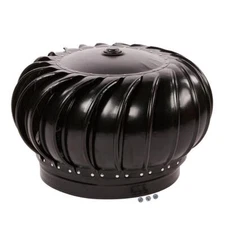 12 in. Galvanized Internally Braced Turbine Head in Black