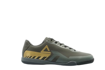 white and gold indoor soccer shoes