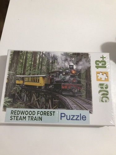 REDWOOD FOREST STEAM TRAIN Craft & Hobby 500pc Jigsaw Puzzle Factory Sealed RARE - Picture 2 of 4